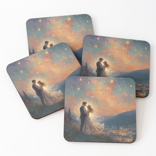Item preview, Lovers Beneath a Sky of Falling Stars designed and sold by Magical Art Store.