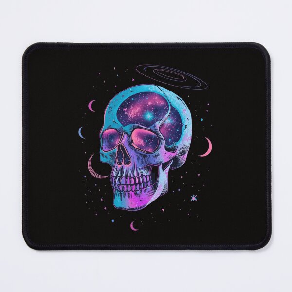 Item preview, Cosmic Skull Galaxy Art - Neon Space Skull Illustration designed and sold by OyeCreations.