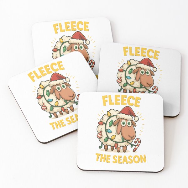 Item preview, Fleece the Season – Cute Christmas Sheep with Holiday Lights designed and sold by JollyDoodle Studio.