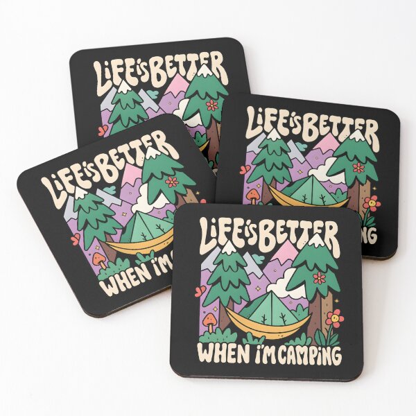 Item preview, Life Is Better Camping Cute Outdoor Adventure Art Hiking Nature Mountain designed and sold by DrawHandArt.