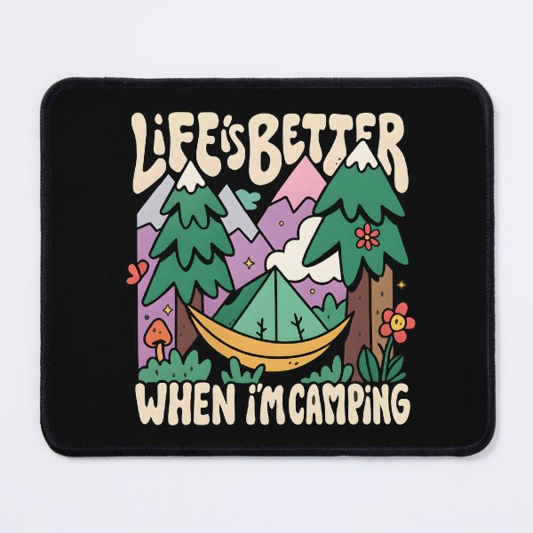 Item preview, Life Is Better Camping Cute Outdoor Adventure Art Hiking Nature Mountain designed and sold by DrawHandArt.