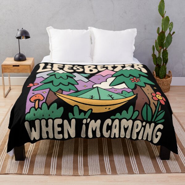 Item preview, Life Is Better Camping Cute Outdoor Adventure Art Hiking Nature Mountain designed and sold by DrawHandArt.