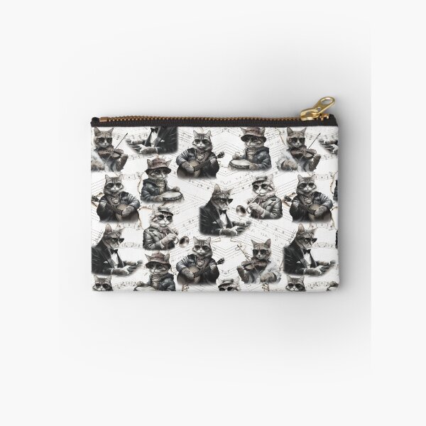 Item preview, Vintage Musical Cats Pattern | Cat Art | Black & White designed and sold by UnhingedBird.