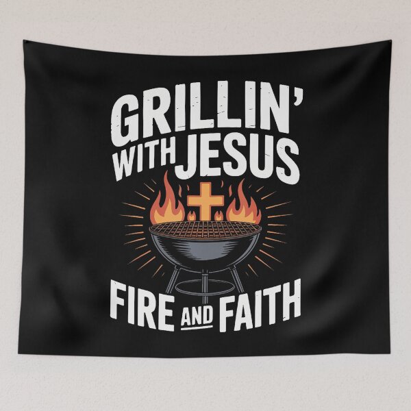 Item preview, Grillin' With Jesus Fire And Faith Bbq Fun designed and sold by JuneLisa1.