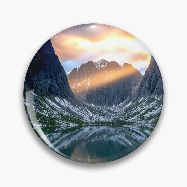 Item preview, Sunrise Rays Over Mountain Lake designed and sold by Exodoi.