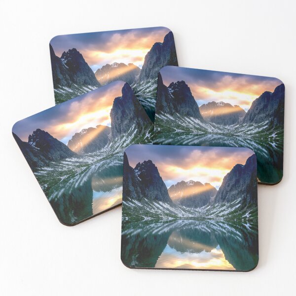 Item preview, Sunrise Rays Over Mountain Lake designed and sold by Exodoi.