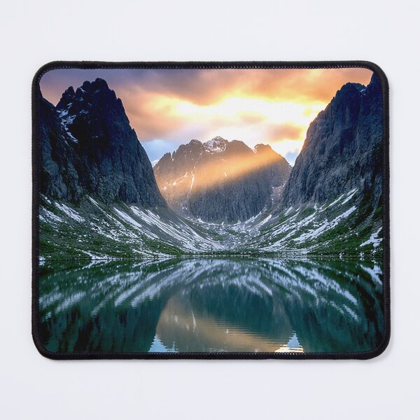 Item preview, Sunrise Rays Over Mountain Lake designed and sold by Exodoi.