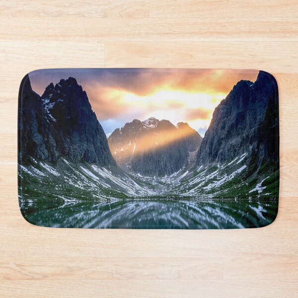 Item preview, Sunrise Rays Over Mountain Lake designed and sold by Exodoi.
