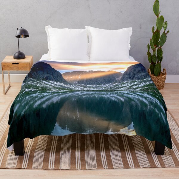 Item preview, Sunrise Rays Over Mountain Lake designed and sold by Exodoi.