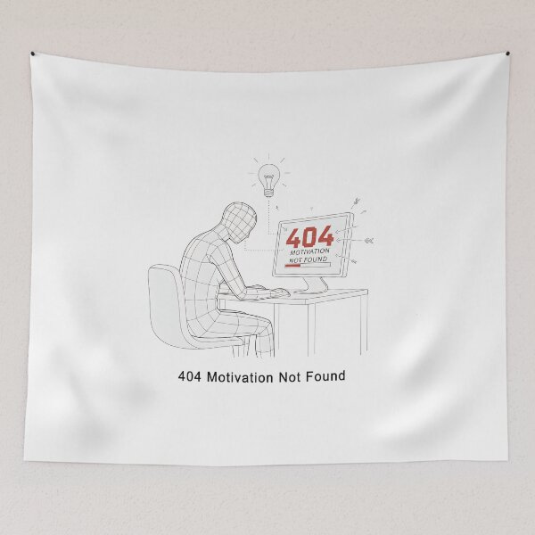 Item preview, 404 Motivation Not Found - Funny Burnout Meme & Stressed Programmer Gift designed and sold by SylwiaPrint.