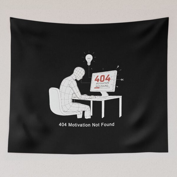 Item preview, 404 Motivation Not Found - Funny Burnout Meme & Stressed Programmer Gift designed and sold by SylwiaPrint.