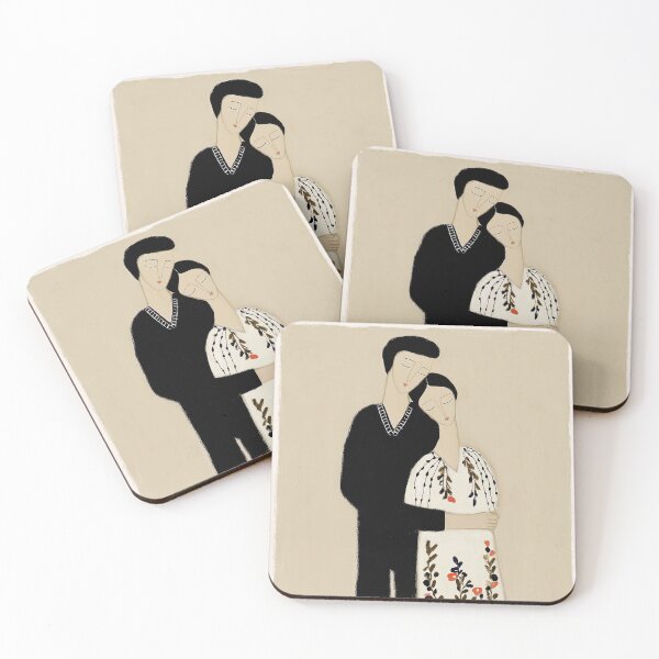 Item preview, Embracing Couple in Floral Attire designed and sold by lautir.