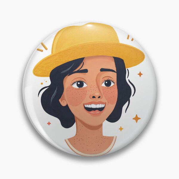 Item preview, Freckled Joy: Sunshine in a Yellow Hat designed and sold by ForeverPrintsOK.