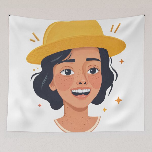 Item preview, Freckled Joy: Sunshine in a Yellow Hat designed and sold by ForeverPrintsOK.