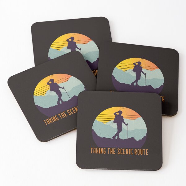 Item preview, Taking the Scenic Route – Retro Hiking Silhouette  designed and sold by TalkTee Me.