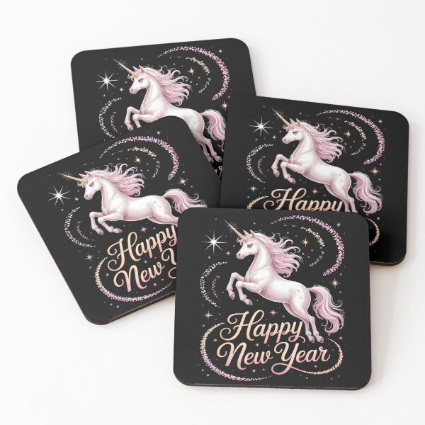 Item preview, Elegant Unicorn Happy New Year – Fantasy New Year Art designed and sold by CalmDownZone ⭐️⭐️⭐️⭐️⭐️.