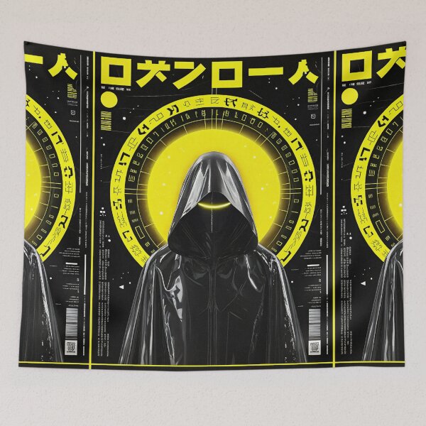 Item preview, Futuristic Japanese Poster: Crimson Signal Ascendant designed and sold by Raw-Ink.