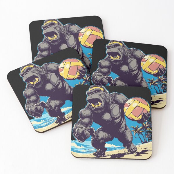 Item preview, Gorilla playing Beach Volleyball designed and sold by ClubVacay.