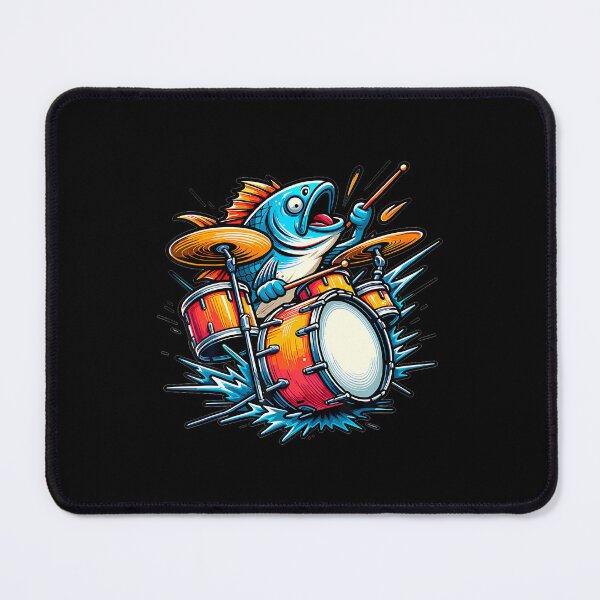 Item preview, Funny Fishing Design Fish Playing Drums designed and sold by KatheWanda.