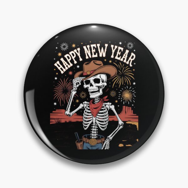 Item preview, Cowboy Skeleton Happy New Year – Western Style Festival Art designed and sold by CalmDownZone ⭐️⭐️⭐️⭐️⭐️.