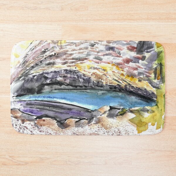 Item preview, watercolour inside the Furnas de Alxofre volcano designed and sold by nathalie renotte.