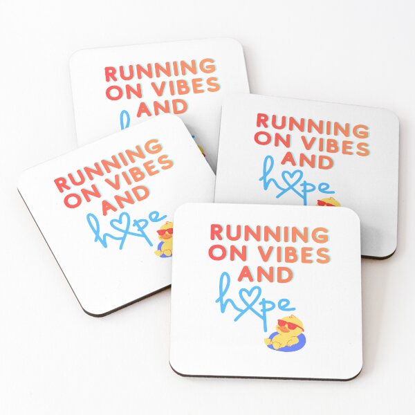 Item preview, Running On Vibes And Hope trending phrase designed and sold by SloganSauce.