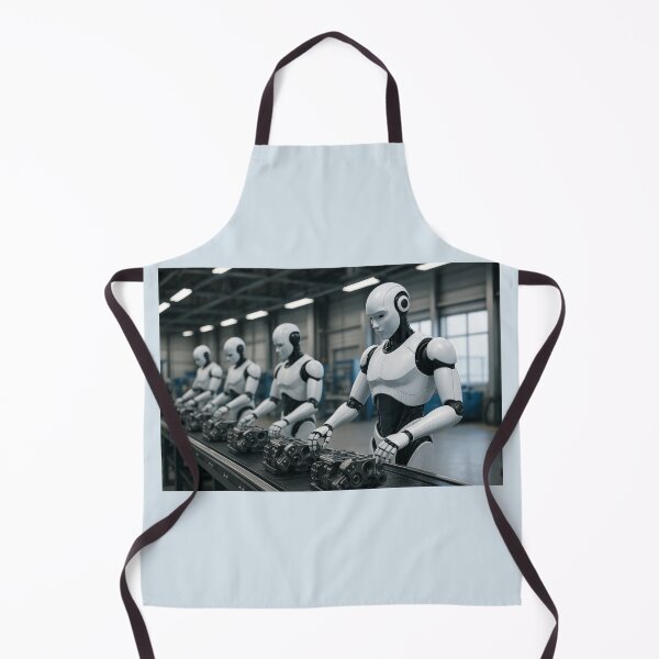 Item preview, "Robots Assembling Machinery in High-Tech Factory" designed and sold by TheWonkyEaselCo.
