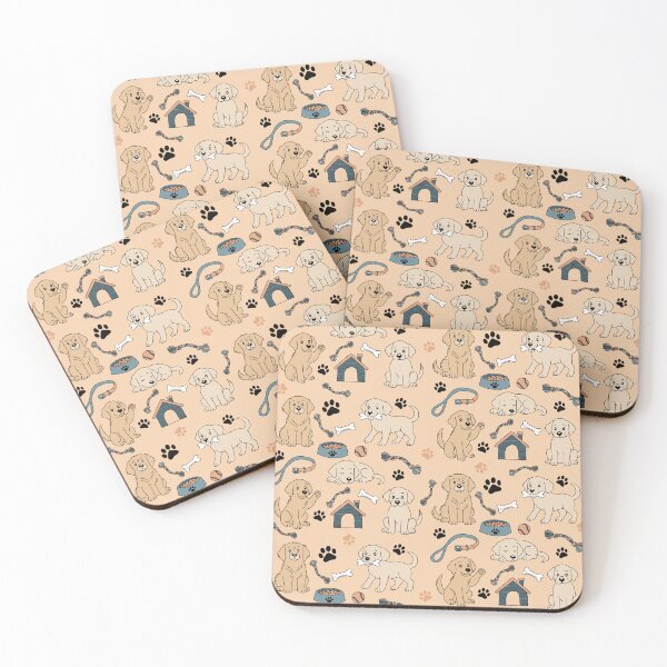 Item preview, Labrador and Golden Retriever Pattern in Pinky Orange designed and sold by Studio Pico.