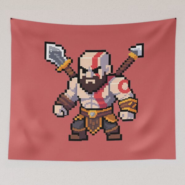 Item preview, Kratos Pixel Art Retro - God of War Spartan Warrior 8-Bit Gaming Style designed and sold by LoomisDreams.