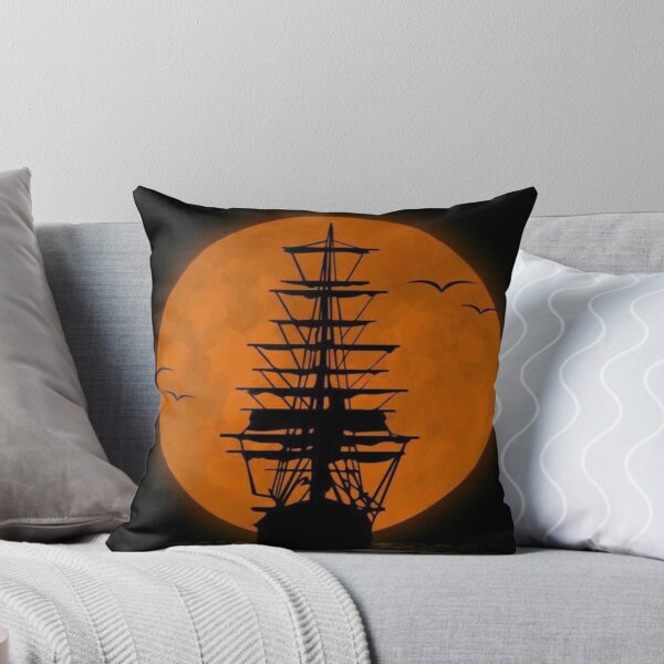Item preview, Drawing of Pirate Ship Under The Blood Moon  designed and sold by NivyasArtistry.