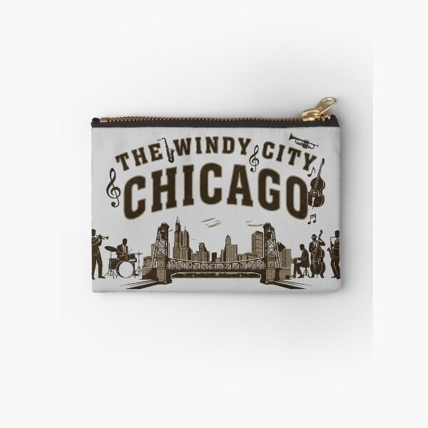 Item preview, Vintage Chicago Jazz - The Windy City Skyline & Band - Light Heather Grey edition designed and sold by Miss Cutie Designs.