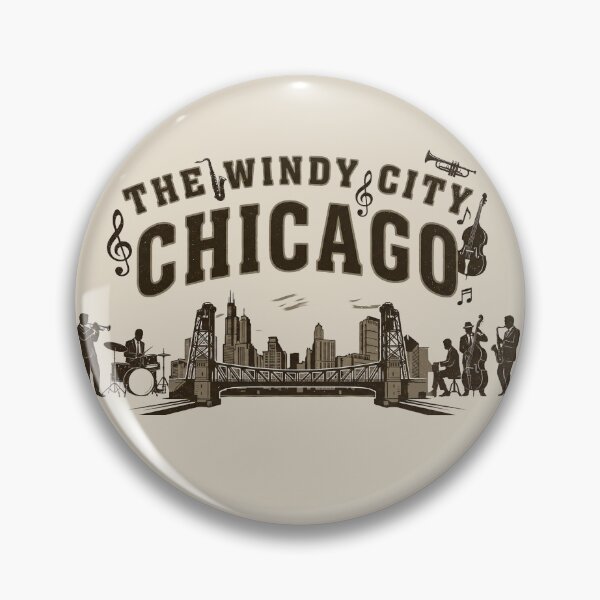 Item preview, Vintage Chicago Jazz - The Windy City Skyline & Band - Heather Oatmeal edition designed and sold by Miss Cutie Designs.