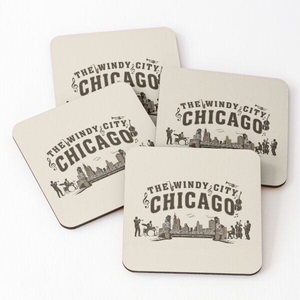 Item preview, Vintage Chicago Jazz - The Windy City Skyline & Band - Heather Oatmeal edition designed and sold by Miss Cutie Designs.