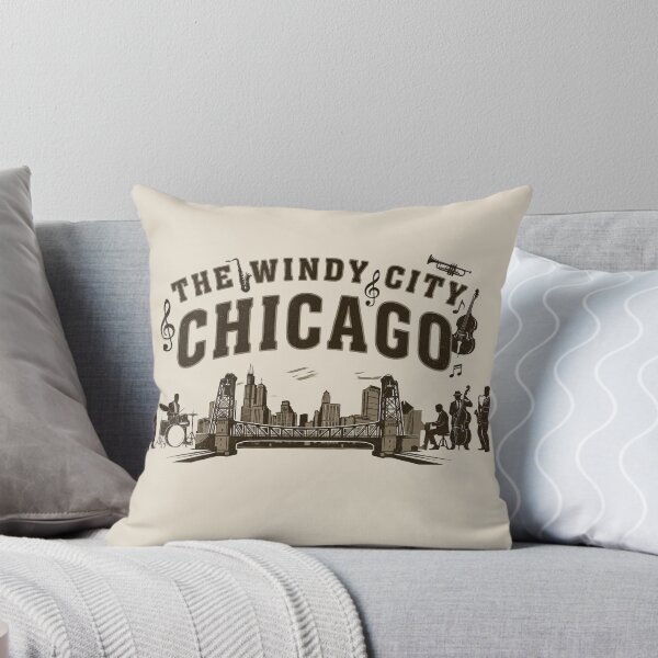 Item preview, Vintage Chicago Jazz - The Windy City Skyline & Band - Heather Oatmeal edition designed and sold by Miss Cutie Designs.