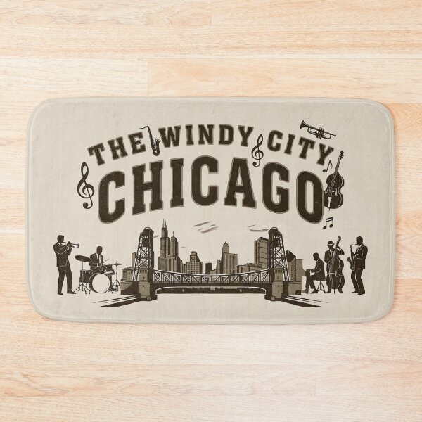 Item preview, Vintage Chicago Jazz - The Windy City Skyline & Band - Heather Oatmeal edition designed and sold by Miss Cutie Designs.