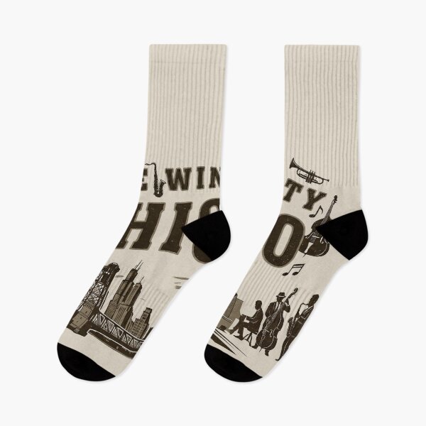 Item preview, Vintage Chicago Jazz - The Windy City Skyline & Band - Heather Oatmeal edition designed and sold by Miss Cutie Designs.
