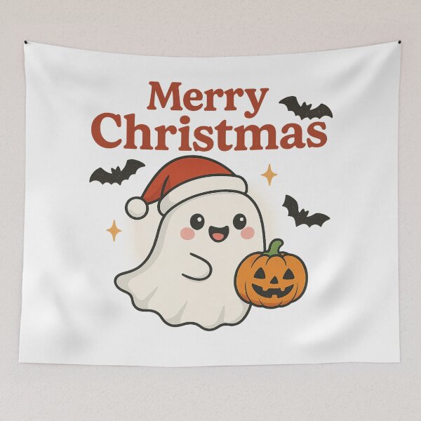Item preview, Cute Christmas Ghost with Pumpkin designed and sold by HiteshArt111.