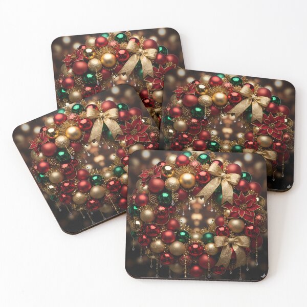 Item preview, “Luxurious Christmas Ornament Wreath Display” designed and sold by digisetumedia.