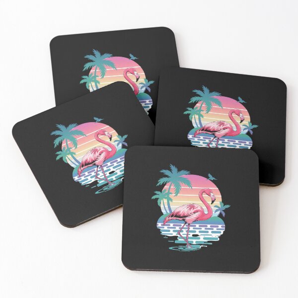 Item preview, Flamingo Beach Summer Palm Trees Tropical Summer  designed and sold by lilLilaBatArt.