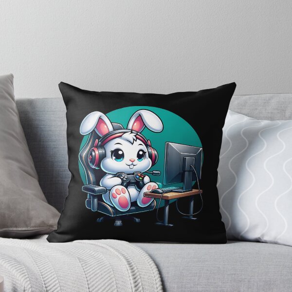 Item preview, Gaming Bunny Rabbit Playing Video Games Boys Girls Graphic designed and sold by AntoinetteKris.