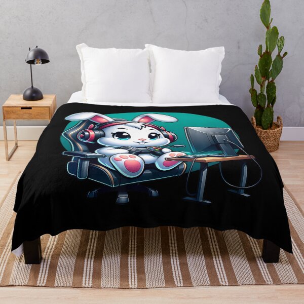 Item preview, Gaming Bunny Rabbit Playing Video Games Boys Girls Graphic designed and sold by AntoinetteKris.