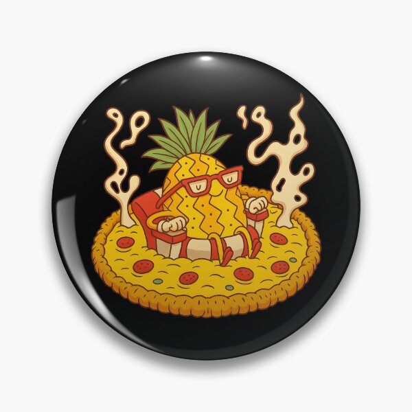 Item preview, Cool Pineapple Relaxing on Cheese Pizza – Cute Kawaii Food Design designed and sold by DrawHandArt.