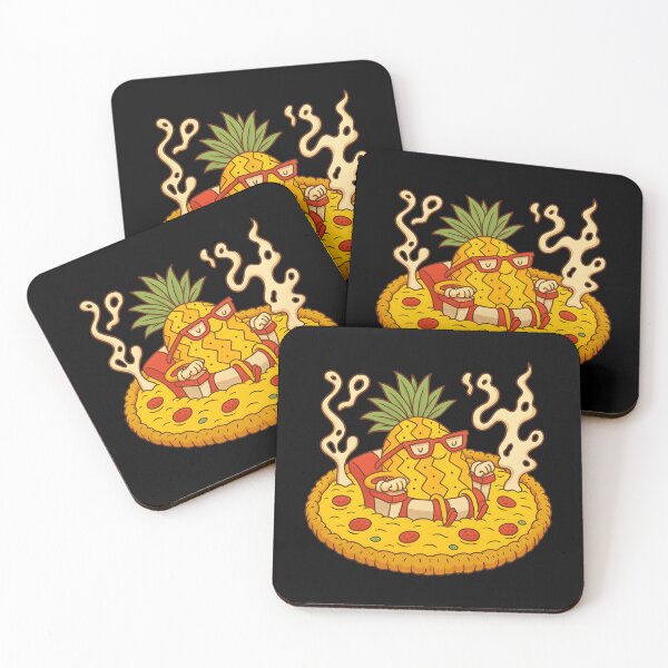 Item preview, Cool Pineapple Relaxing on Cheese Pizza – Cute Kawaii Food Design designed and sold by DrawHandArt.