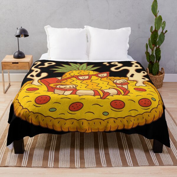 Item preview, Cool Pineapple Relaxing on Cheese Pizza – Cute Kawaii Food Design designed and sold by DrawHandArt.