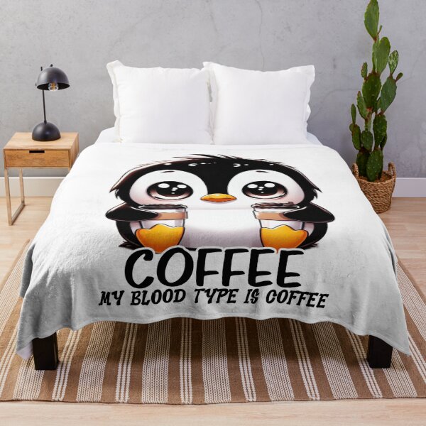 Item preview, Cute Penguin Coffee Lover – My Blood Type Is Coffee – Funny Animal Barista Art designed and sold by Lulunza.