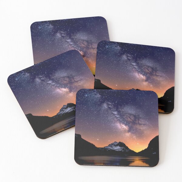 Item preview, Milky Way Over Snowy Mountain Reflected in Still Lake designed and sold by Exodoi.