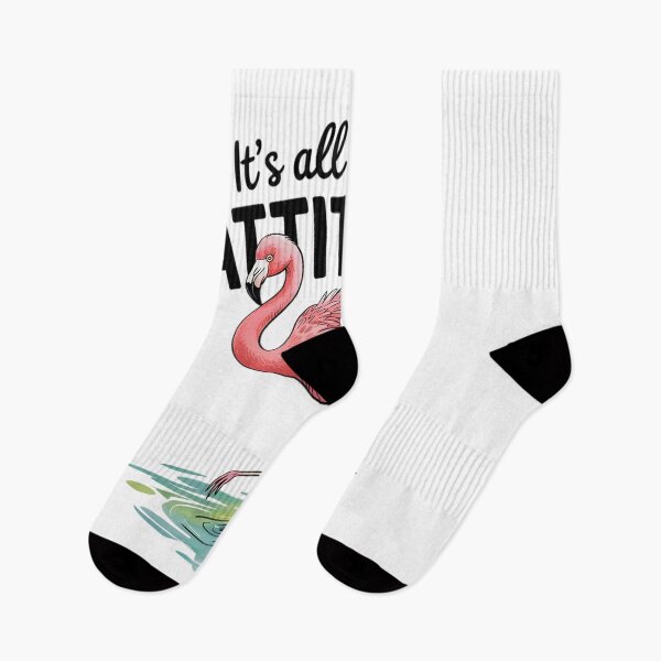 Item preview, Flamingo It's All In The Attitude Pink Bird Watercolor  designed and sold by lilLilaBatArt.