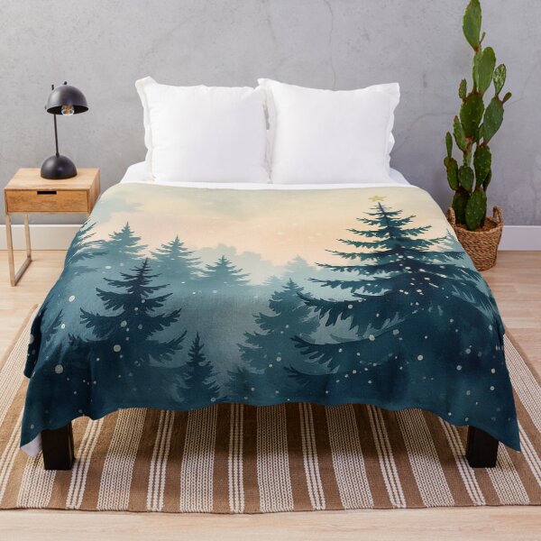Item preview, Watercolor Winter Pine Forest Serenity designed and sold by xArchGoDx.