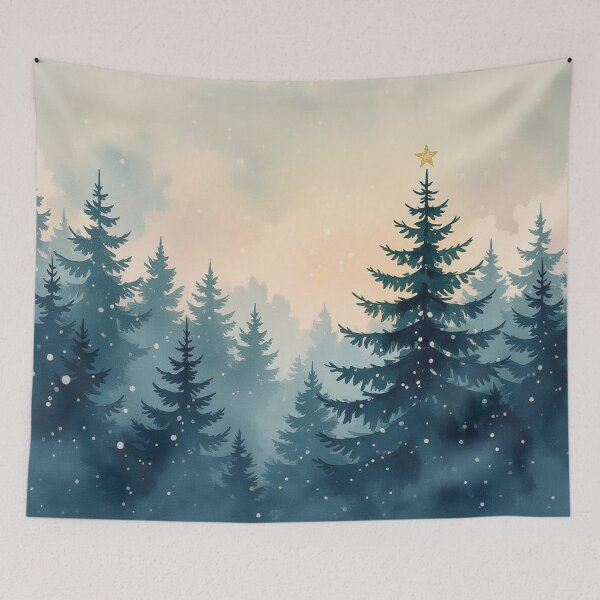 Item preview, Watercolor Winter Pine Forest Serenity designed and sold by xArchGoDx.