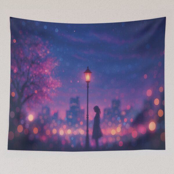 Item preview, Solitary Stroll Beneath Neon Skies designed and sold by Mindful56.